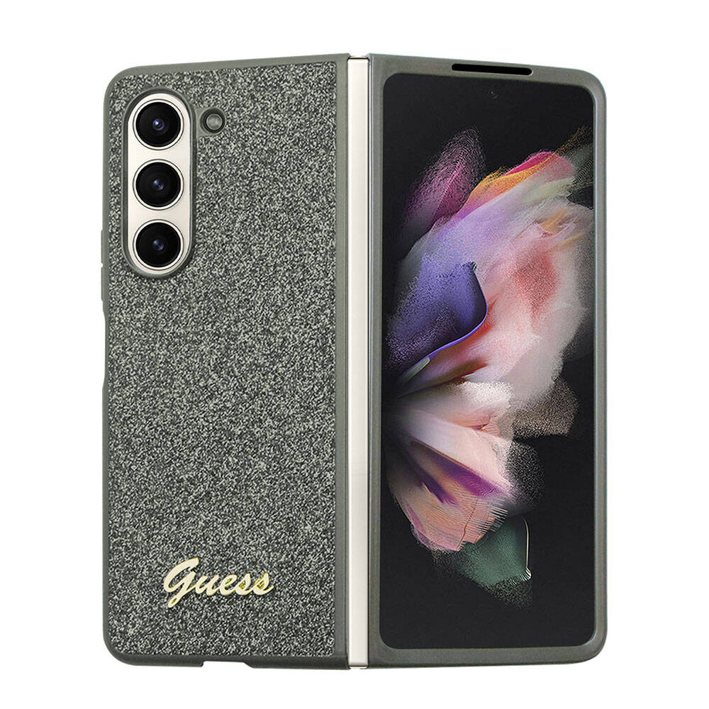 Guess Galaxy Z Fold 5 Orjinal Lisanslı Yazı Logolu Glitter Flakes Kapak - 1 Guess Galaxy Z Fold 5 Orjinal Lisanslı Yazı Logolu Glitter Flakes Kapak - 1
